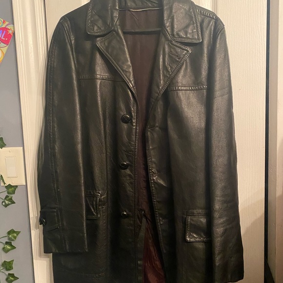 Genuine  vintage leather trench! - Picture 3 of 3
